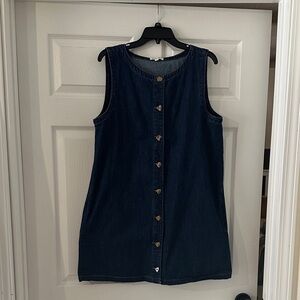 Wishlist Navy Denim Button-Front Mini Dress